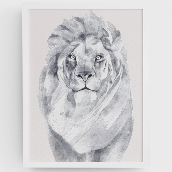 Watercolor Lion Portrait Wall Art Illustration Print Poster Unframed - Picture 6 of 6
